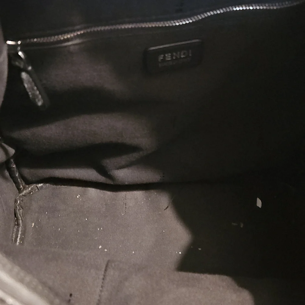 Authentic Fendi Vocabulary Black Nylon And Leather Backpack Unisex Designer RARE